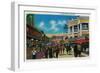 A daily scene on the Pike, Long Beach - Long Beach, CA-Lantern Press-Framed Art Print