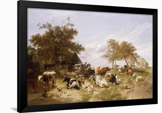 A Dairy Farm on the Marshes, East Kent-Thomas Sidney Cooper-Framed Giclee Print