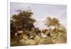 A Dairy Farm on the Marshes, East Kent-Thomas Sidney Cooper-Framed Giclee Print