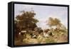 A Dairy Farm on the Marshes, East Kent-Thomas Sidney Cooper-Framed Stretched Canvas