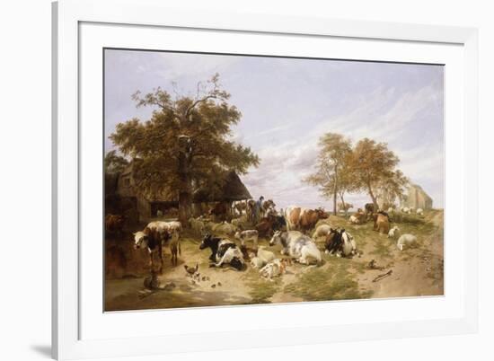 A Dairy Farm on the Marshes, East Kent-Thomas Sidney Cooper-Framed Premium Giclee Print