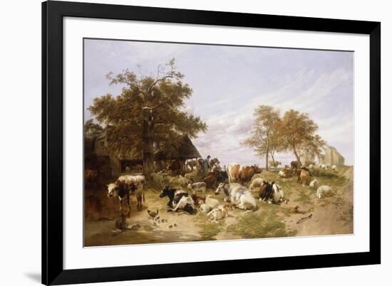 A Dairy Farm on the Marshes, East Kent-Thomas Sidney Cooper-Framed Premium Giclee Print