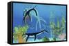 A Dakosaurus Attacks a Small Plesiosaurus-null-Framed Stretched Canvas