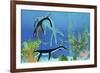 A Dakosaurus Attacks a Small Plesiosaurus-null-Framed Art Print