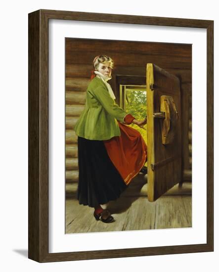 A Dalecarlian Beauty-August Hagborg-Framed Giclee Print