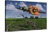 A Damaged B-17 Flying Fortress Attempting an Emergency Landing-null-Stretched Canvas