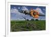 A Damaged B-17 Flying Fortress Attempting an Emergency Landing-null-Framed Art Print