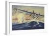 A Damaged Pby Catalina Aircraft after the Attack and Sinking of a German U-Boat-null-Framed Art Print