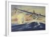 A Damaged Pby Catalina Aircraft after the Attack and Sinking of a German U-Boat-null-Framed Art Print