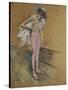 A Dancer Adjusting Her Leotard, 1890-Henri de Toulouse-Lautrec-Stretched Canvas