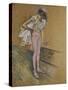A Dancer Adjusting Her Leotard, 1890-Henri de Toulouse-Lautrec-Stretched Canvas