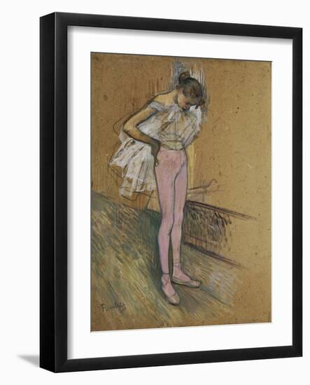 A Dancer Adjusting Her Leotard, 1890-Henri de Toulouse-Lautrec-Framed Giclee Print