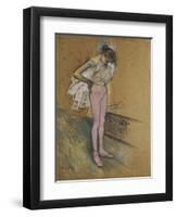 A Dancer Adjusting Her Leotard, 1890-Henri de Toulouse-Lautrec-Framed Giclee Print