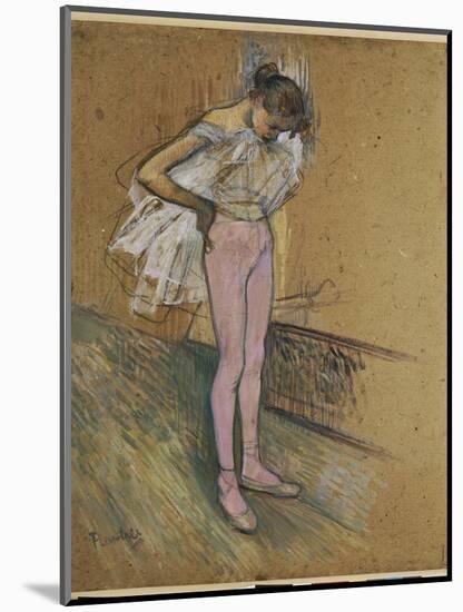 A Dancer Adjusting Her Leotard-Henri de Toulouse-Lautrec-Mounted Giclee Print