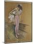 A Dancer Adjusting Her Leotard-Henri de Toulouse-Lautrec-Mounted Giclee Print