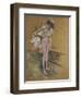 A Dancer Adjusting Her Leotard-Henri de Toulouse-Lautrec-Framed Giclee Print