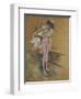 A Dancer Adjusting Her Leotard-Henri de Toulouse-Lautrec-Framed Giclee Print