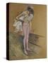 A Dancer Adjusting Her Leotard-Henri de Toulouse-Lautrec-Stretched Canvas