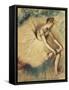 A Dancer Putting on her Shoe-Edgar Degas-Framed Stretched Canvas