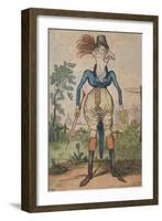 A Dandy Cock in Stays, 1818-Isaac Robert Cruikshank-Framed Giclee Print