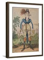 A Dandy Cock in Stays, 1818-Isaac Robert Cruikshank-Framed Giclee Print