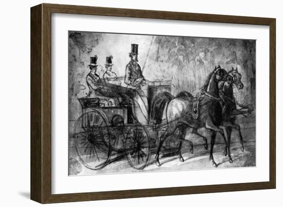 A Dandy Driving, 19th Century-Constantin Guys-Framed Giclee Print