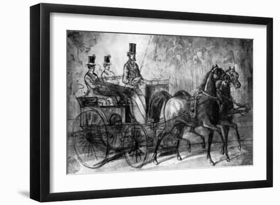 A Dandy Driving, 19th Century-Constantin Guys-Framed Giclee Print