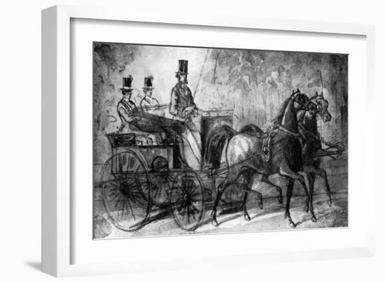 A Dandy Driving, 19th Century-Constantin Guys-Framed Giclee Print