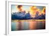 A Dark Sky with Amazing Array of Storm Clouds with Calm Seas-Scottymanphoto-Framed Photographic Print