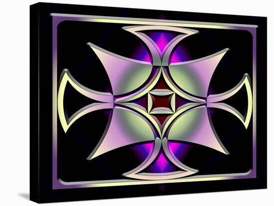 A Dark Splash of Color 41-Art Deco Designs-Stretched Canvas