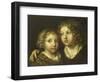 A Daughter and a Son (Constantijn) of the Artist-Caspar Netscher-Framed Art Print