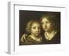 A Daughter and a Son (Constantijn) of the Artist-Caspar Netscher-Framed Art Print