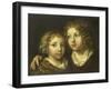 A Daughter and a Son (Constantijn) of the Artist-Caspar Netscher-Framed Art Print