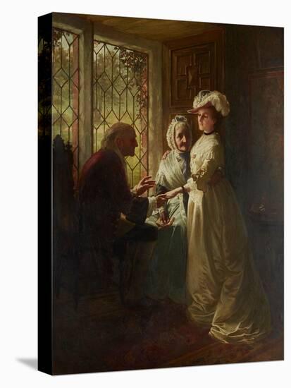 A Daughter Taking Her Leave (Oil on Canvas)-William Brassey Hole-Stretched Canvas