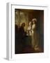 A Daughter Taking Her Leave (Oil on Canvas)-William Brassey Hole-Framed Giclee Print