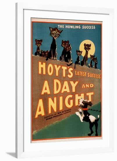 "A Day and a Night" Cats and Dogs Musical Poster-Lantern Press-Framed Art Print