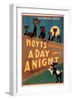 "A Day and a Night" Cats and Dogs Musical Poster-Lantern Press-Framed Art Print