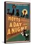 "A Day and a Night" Cats and Dogs Musical Poster-Lantern Press-Framed Stretched Canvas