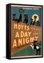 "A Day and a Night" Cats and Dogs Musical Poster-Lantern Press-Framed Stretched Canvas