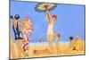 A Day at the Beach, 1923 (Pochoir)-Georges Barbier-Mounted Giclee Print