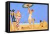 A Day at the Beach, 1923 (Pochoir)-Georges Barbier-Framed Stretched Canvas