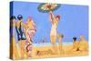 A Day at the Beach, 1923 (Pochoir)-Georges Barbier-Stretched Canvas