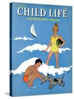 A Day at the Beach - Child Life, August 1939-Harold Carroll-Stretched Canvas