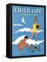 A Day at the Beach - Child Life, August 1939-Harold Carroll-Framed Stretched Canvas