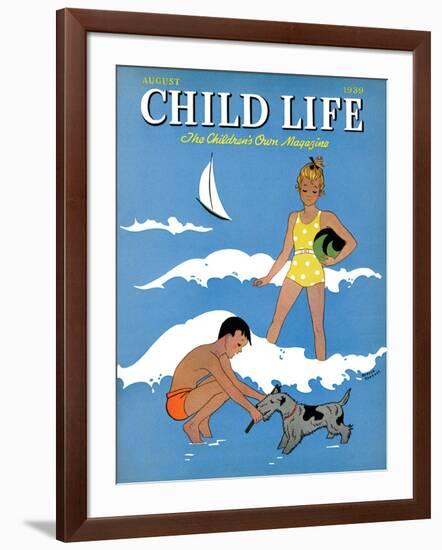 A Day at the Beach - Child Life, August 1939-Harold Carroll-Framed Giclee Print