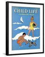 A Day at the Beach - Child Life, August 1939-Harold Carroll-Framed Giclee Print