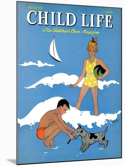 A Day at the Beach - Child Life, August 1939-Harold Carroll-Mounted Giclee Print