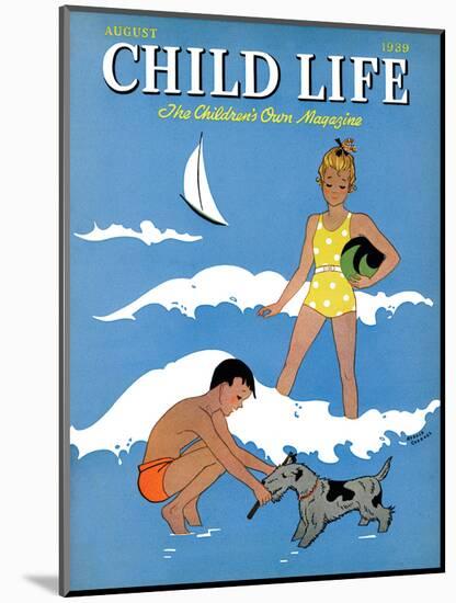 A Day at the Beach - Child Life, August 1939-Harold Carroll-Mounted Premium Giclee Print