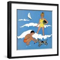 A Day at the Beach - Child Life, August 1939-Harold Carroll-Framed Giclee Print