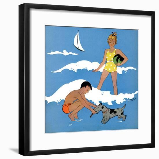 A Day at the Beach - Child Life, August 1939-Harold Carroll-Framed Giclee Print